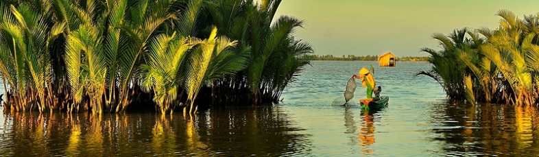 paysage fluvial spécial au delta du mékong