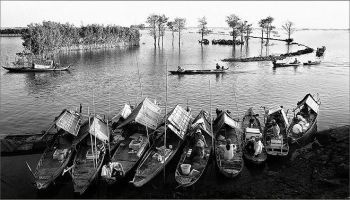 Barques au delta du mékong