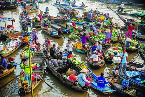 marché flottant cai be - plat de spécialité - voyage à tien giang